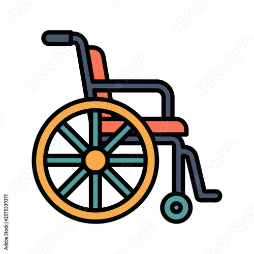 Patient Wheelchair Mobility Equipment Icon for Rehabilitation