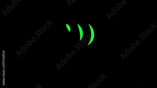 Neon green glowing abstract fluid motion seamless loop background