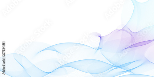 Vibrant blue and purple abstract waves on transparent background for design and technology concepts