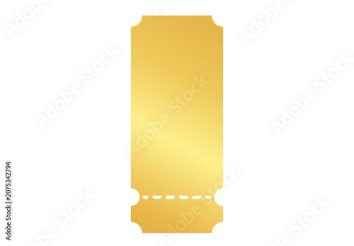Gold Ticket Stub With Curved Corners