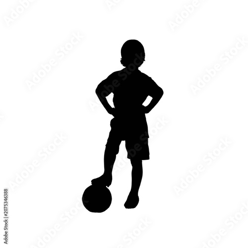 silhouette of a Girl with Soccer ball.