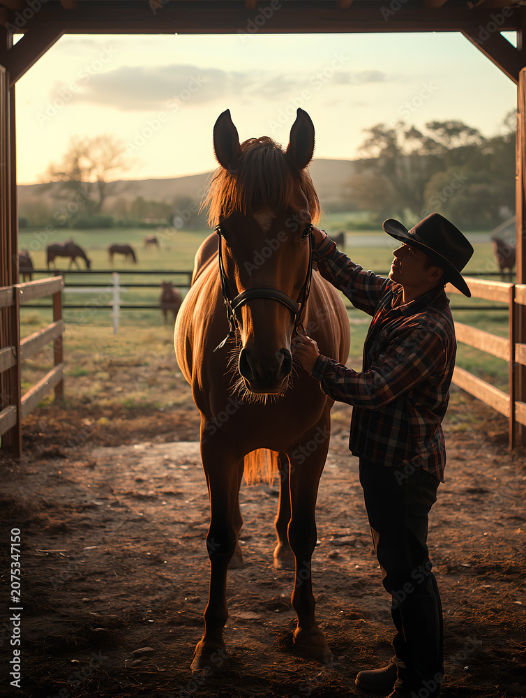 Obraz premium Horse Farmer – Horse Ranch