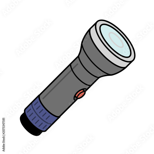 Flat vector illustration of a flashlight