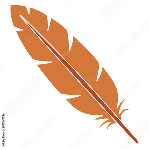 Orange Feather Vector Illustration