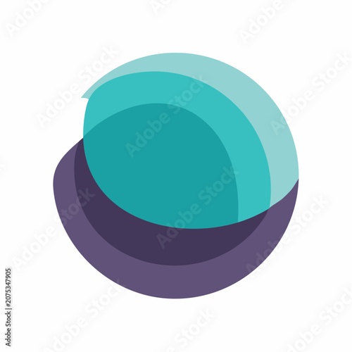 Abstract Overlapping Circles with Teal and Purple Hues