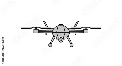Fotografie Surveillance drone with front mounted camera lens