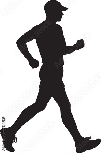 Foto silhouette of a race walker in athletic pose