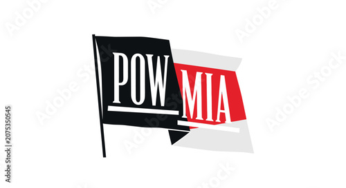 Graphic illustration of the POW MIA flag symbol.