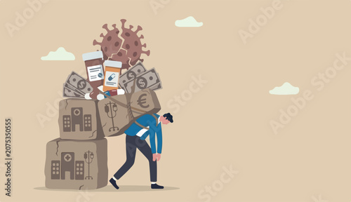 Fotografía Medical debt, health care and treatment cost from Covid-19 disease, hospital exp