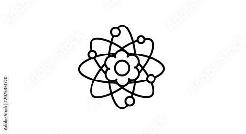 Tableau sur toile Atomic molecular structure with orbiting electrons