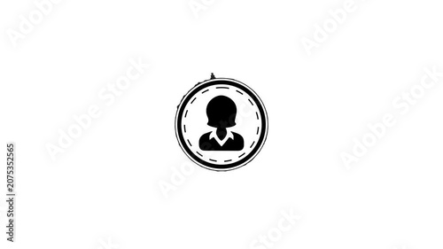 Abstract modern voice assistance concept, audio equalizer with omen avatar and wave. Virtual omen character interview voice animation icon.