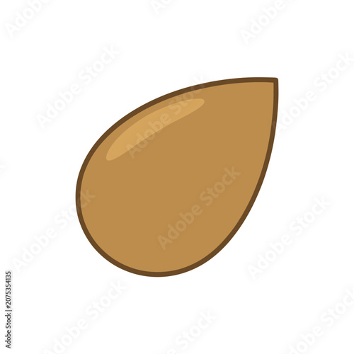Single almond nut vector illustration