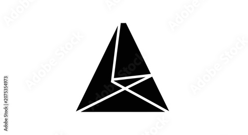 Minimalist geometric triangle logo symbol isolated on white background.