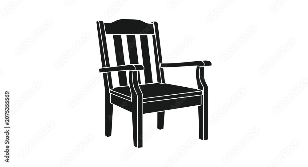 Obraz premium Armchair Silhouette Against A White Background Minimalist Furniture Design