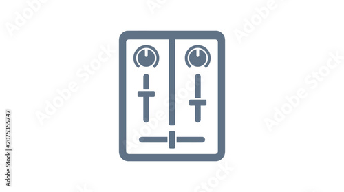Audio Mixer Control Panel Icon, Sound Mixing Console, DJ Equipment Symbol