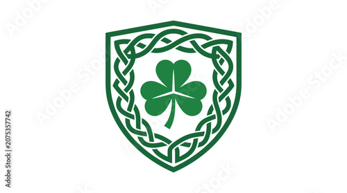 Obraz na plátně St Patrick's Day Ireland celebration minimalist flat design 2D logo icon featuri