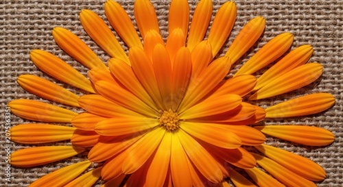 Orange Flower Blooms Vibrantly in Natural Close-Up Setting