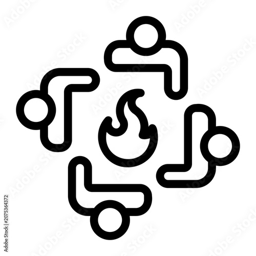 Cuadro en lienzo fire line icon