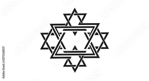 Intricate Geometric Star Pattern Monogram Design.