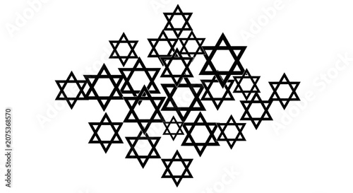 Cluster of black Star of David symbols arranged in a scattered pattern.