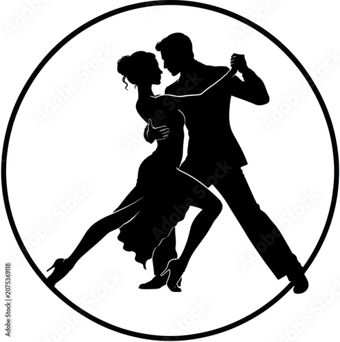 A couple dances in a romantic tango performance on stage with elegance and passion.
