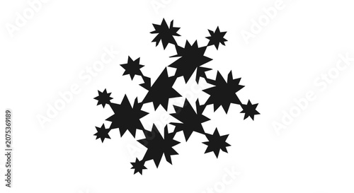 Black silhouette of connected star shapes on a white background.