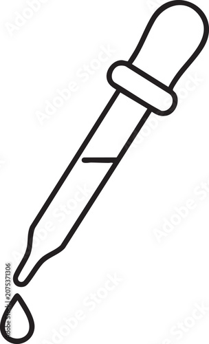 Scientific dropper with liquid drop icon laboratory chemistry experiment equipment glassware research analysis scientific medicine procedure