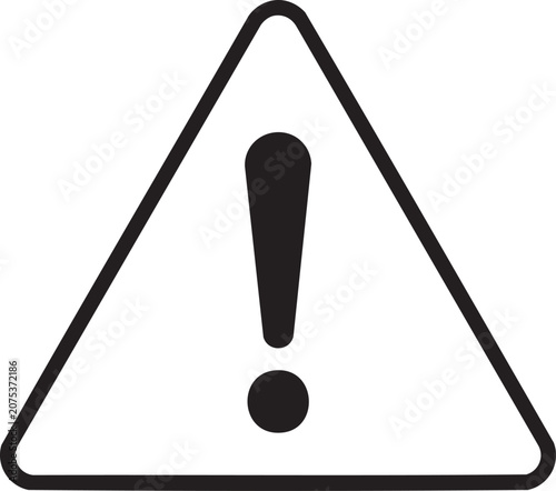 Simple black and white warning symbol with an exclamation mark in a triangle exclamation triangle attention isolated illustration emergency alerting