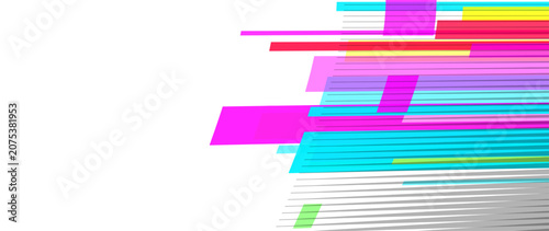 Geometric abstract background with pink and blue shapes on white.