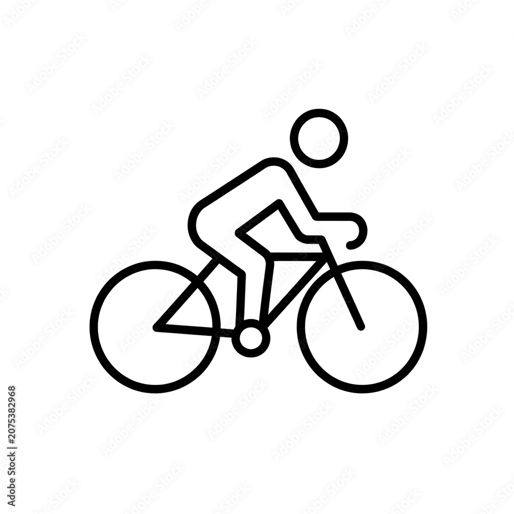 Naklejka premium Person Riding a Bicycle Outdoors.