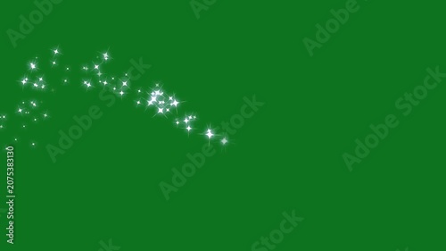 Magical White Glitter Dust Trail with Sparkling Twinkle Stars, shining particles stars line magic dust, Glowing Shimmer Particles, fairy dust wand glitter stars trail transition on green screen, 4k