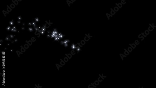 Glowing Magic Sparkle Line with White Glitter Dust, Twinkling Star Trail, Shimmering Bokeh Particles, fairy dust shimmer line, shining light effects. explosion, glimmer cartoon light trail. 4k
