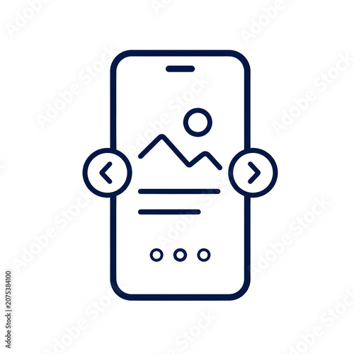 Smartphone with navigation buttons and image.