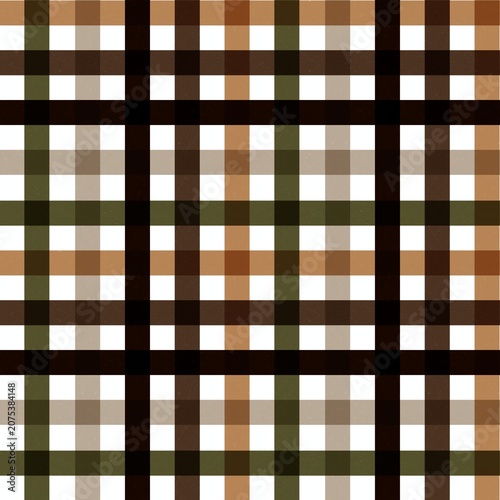 Brown and Green Check Pattern for Wrapping Paper