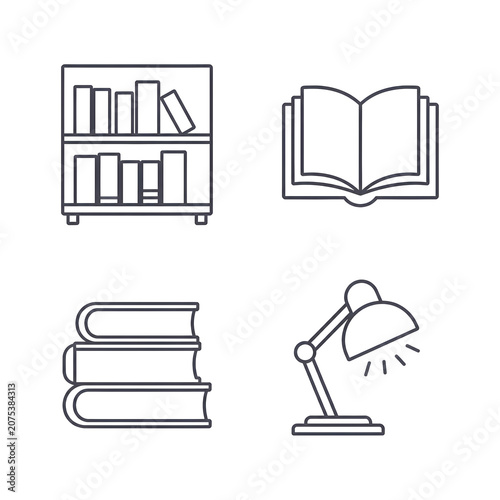 Stack of books with a lamp.