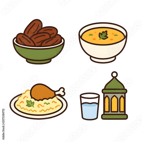 Traditional Middle Eastern Food and Drink.