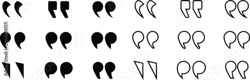 Konstfotografi Quotation mark icon set in different styles for text, quotes and citations, Quotation Marks and Punctuation Icon Set, Quote Mark icon set