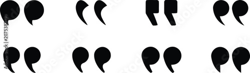 Obraz na plátně Quotation mark icon set in different styles for text, quotes and citations, Quotation Marks and Punctuation Icon Set, Quote Mark icon set
