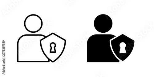Personal Security Icon for identity protection privacy management and secure digital access use in UI UX websites apps and systems Vector illustration with stroke and fill on a white background.