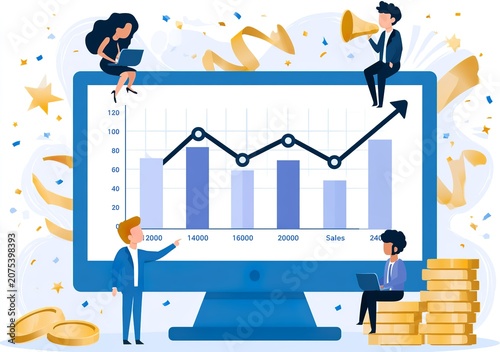 Business Growth Analysis with Graph and Characters