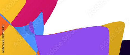 Colorful abstract composition with overlapping geometric and fluid shapes in blue, purple, and orange. Dynamic vector illustration for modern branding and creative poster designs.