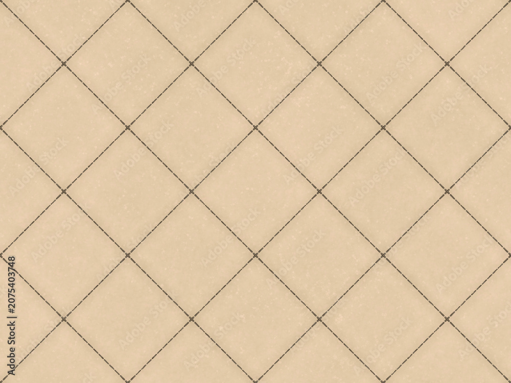 Fototapeta premium Cream Diamond Stitched Leather Texture Background – Luxury Quilted Upholstery Pattern
