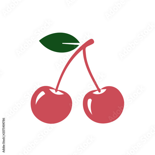 Cherry Fruit Icon Vector