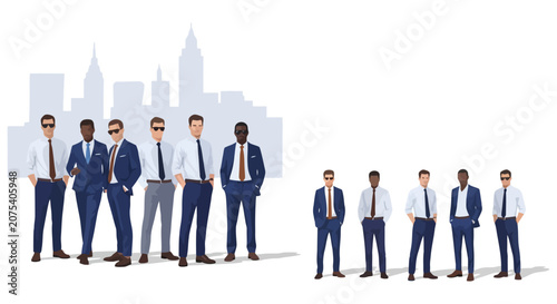 Photos Confident Business Team of Diverse Ethnicities in Formal Attire.
