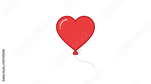 Obraz na płótnie Red heart shaped helium balloon floating.