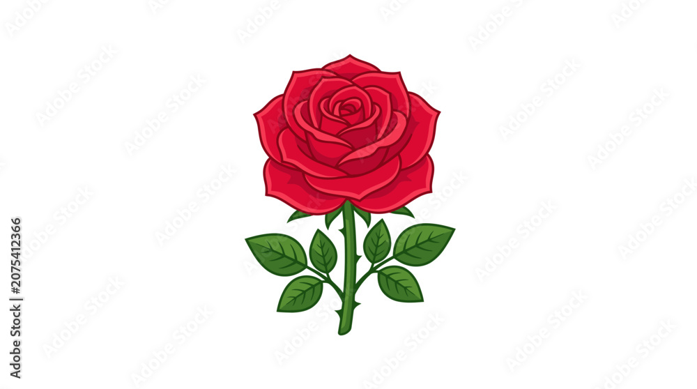 Fototapeta premium A single red rose flower.