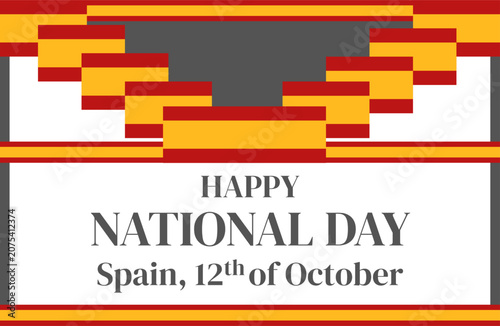 Foto Happy National Day Spain, 12th of October Banner Vector