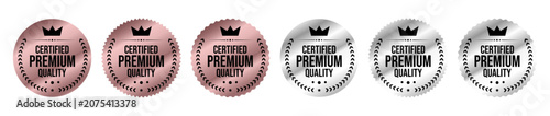 Fotografía Certified Premium Quality Badge Collection with Rose Gold and Silver Luxury Cert