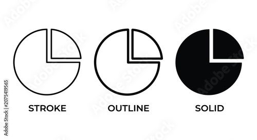 Tableau sur toile Circular segment shapes in varying styles against a white background circle
