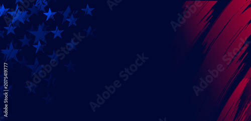 Schilderij op canvas Dark blue American flag background distressed 
abstract patriotic stars corner b